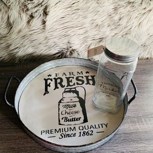 Fram House Tray with Mason Jar